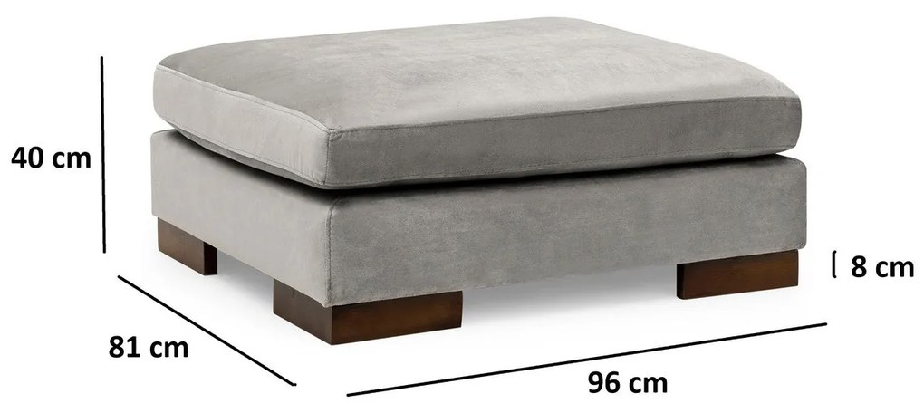 Sofá de Canto Tulip – Cinzento Claro – 313 x 193 cm