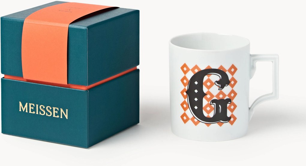 Westwing x MEISSEN, Caneca artesanal com motivo decorativo Initials