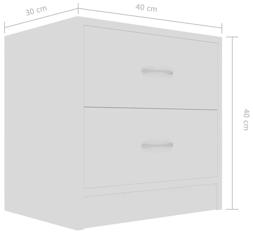 Conjunto de 2 Mesas de Cabeceira Santarém - Branco - Design Moderno