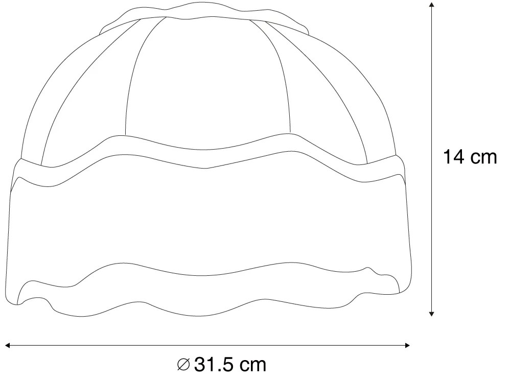 Abajur de tecido bege com interior branco 31,5/15/14 - Heritage