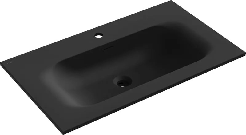 Mexen Vela lavatório embutido na bancada 81 x 46,5 cm, preto mate - 25238071