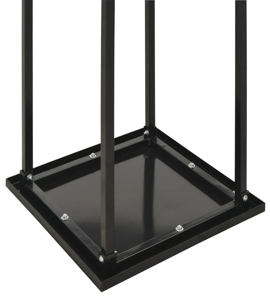 Suporte para lenha com base 37x37x113 cm aço preto