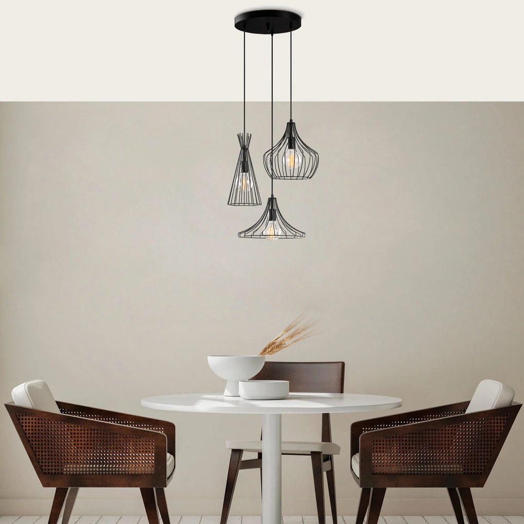Candeeiro de Teto Mezopotamya – Preto – Ø 55 cm x Altura 113 cm