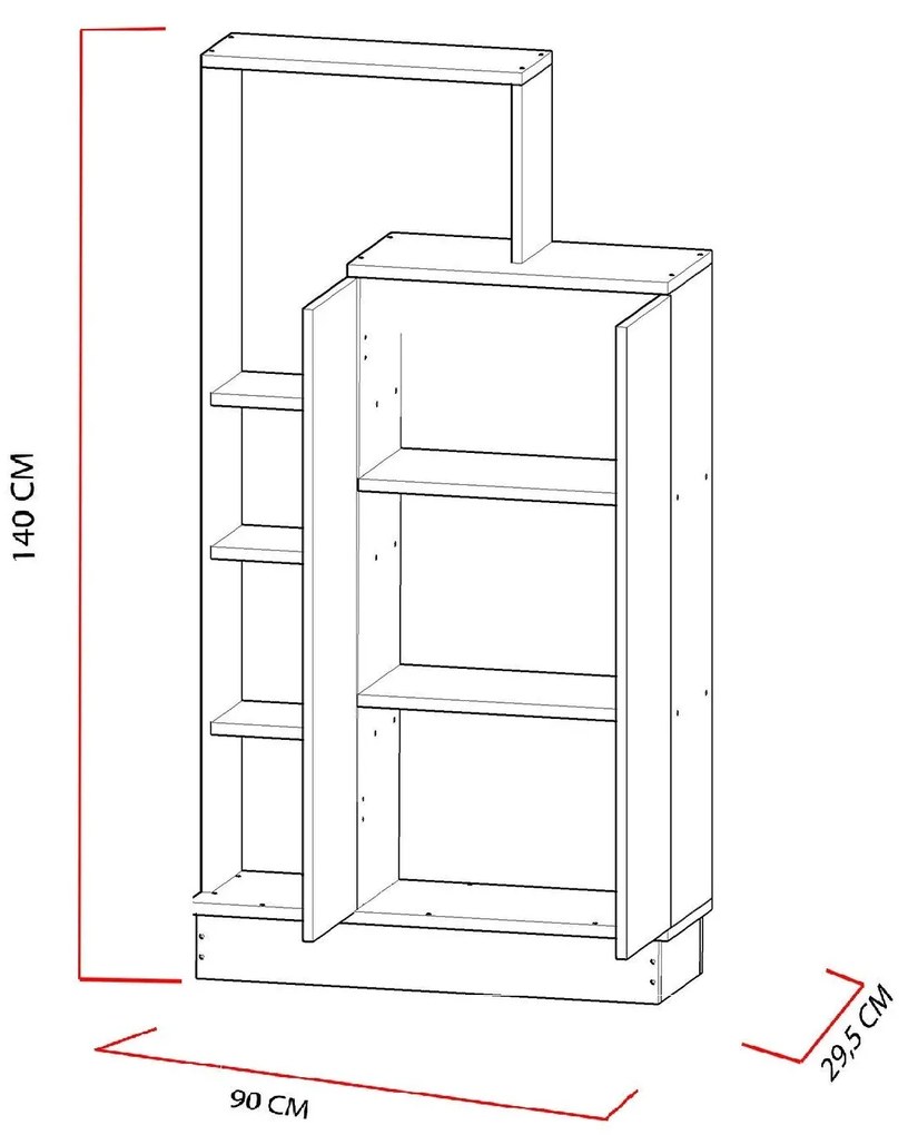 Armário Multiusos Gupse – Branco – 90 cm x 140 cm x 29,5 cm