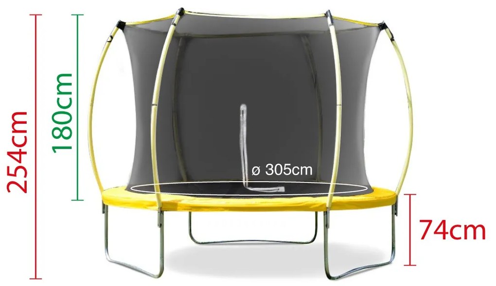 Trampolim para Crianças OVAL 305CM Amarelo