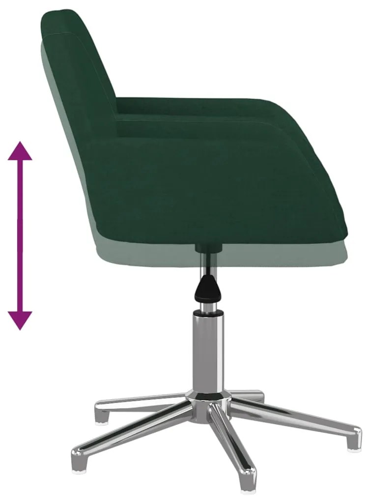 Cadeiras de jantar giratórias 2 pcs tecido verde-escuro