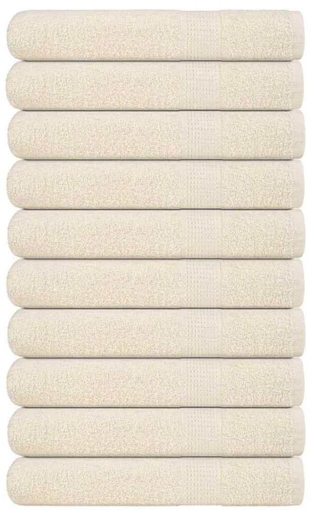 vidaXL Toalhas de sauna 10 pcs 80x200 cm 360 gsm 100% algodão creme
