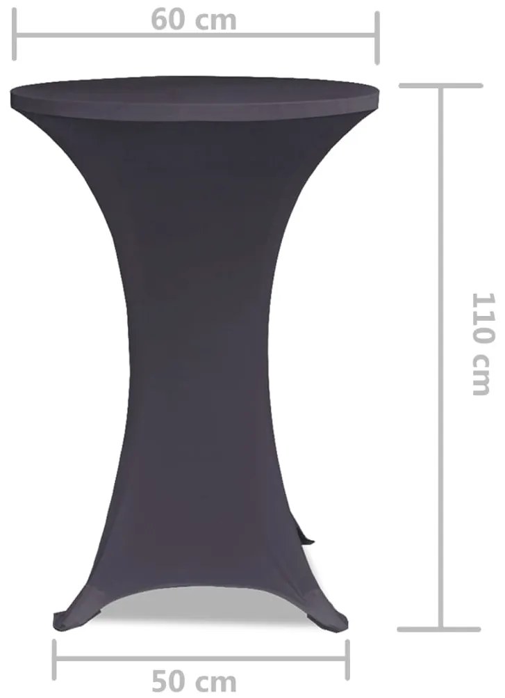 Capa extensível para mesa 2 pcs 60 cm antracite