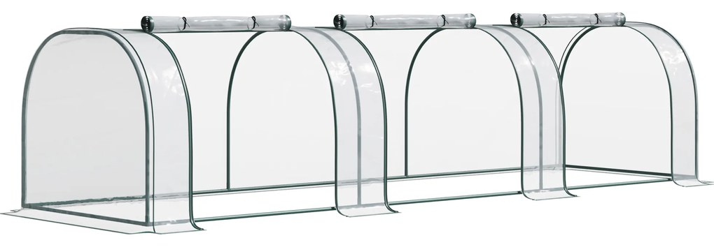 Outsunny Estufa para Jardim Estufa Pequena para Cultivo de Plantas com 3 Janelas 350x100x80 cm Transparente e Verde | Aosom Portugal