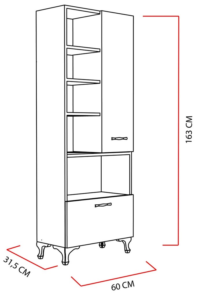 Armário Multiusos Sezen – Branco – 60 cm x 163,6 cm x 31,5 cm