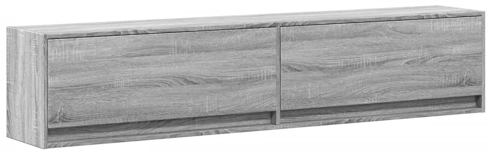 Móvel de parede p/ TV c/ luzes LED 180x31x38 cm cinzento sonoma