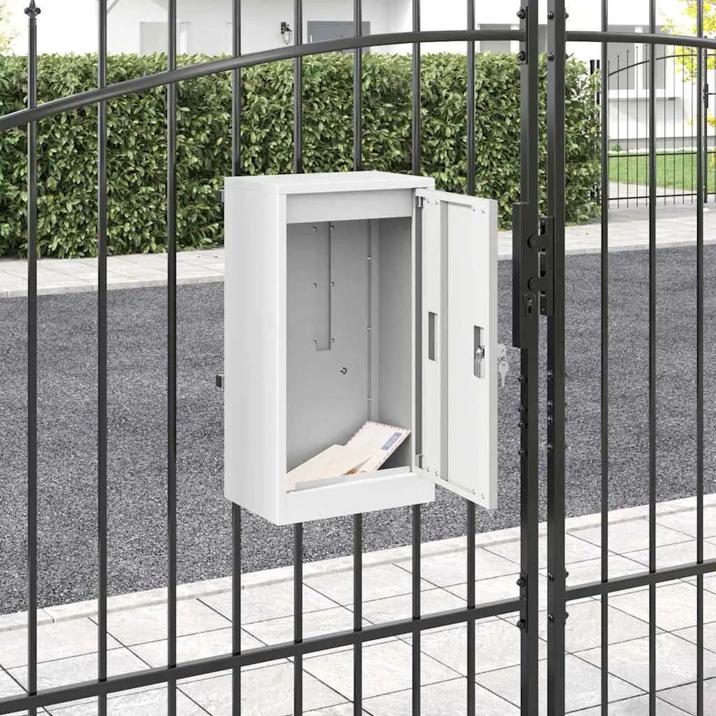vidaXL caixa de correio com armazenamento Branco 30 x 20 x 55 cm Aço