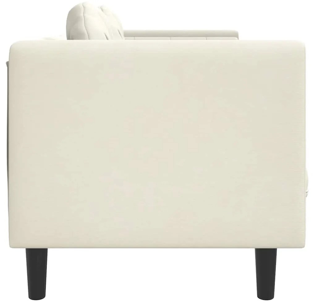 Sofá com almofadões 2 lugares veludo cor creme