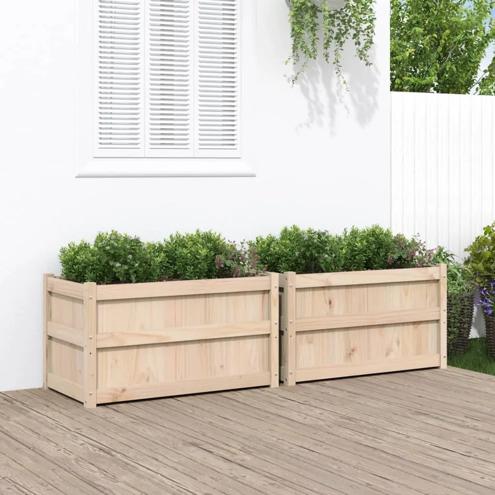 vidaXL Vasos/floreiras de jardim 2 pcs madeira de pinho maciça