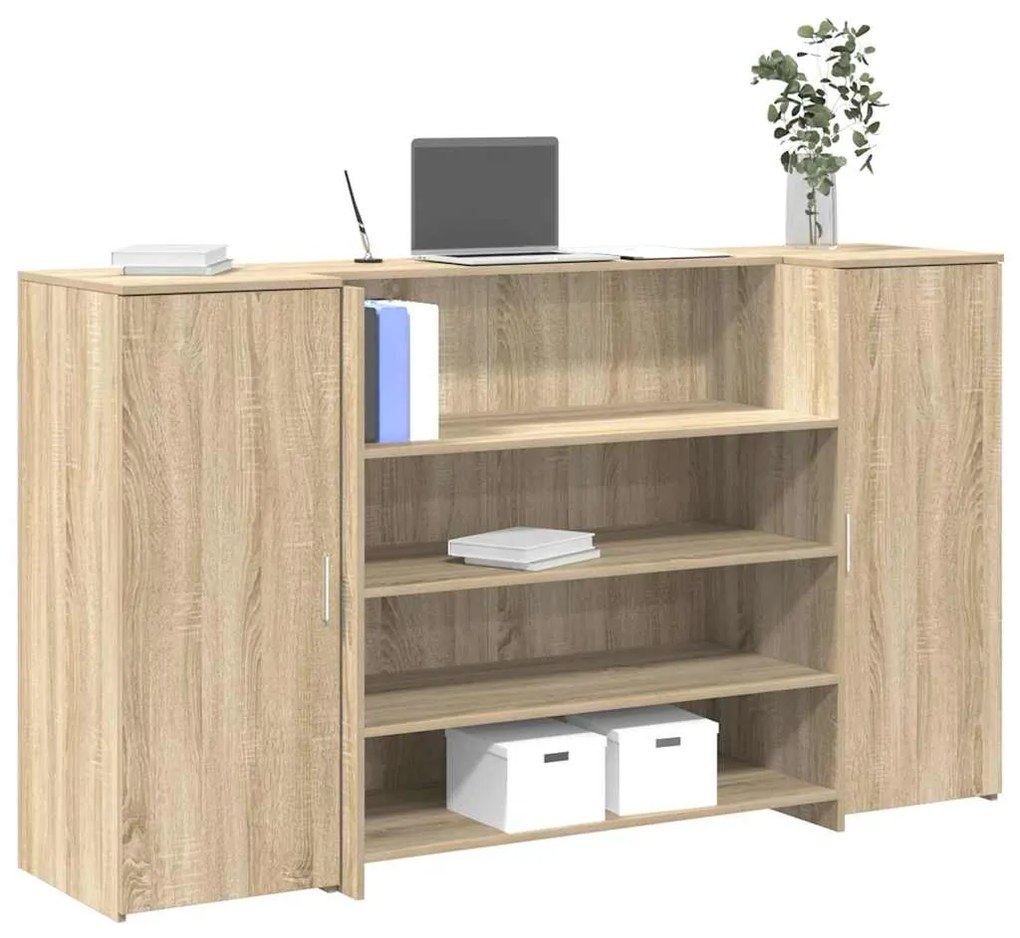 vidaXL Balcão recepção 180x50x103,5 cm madeira carvalho sonoma
