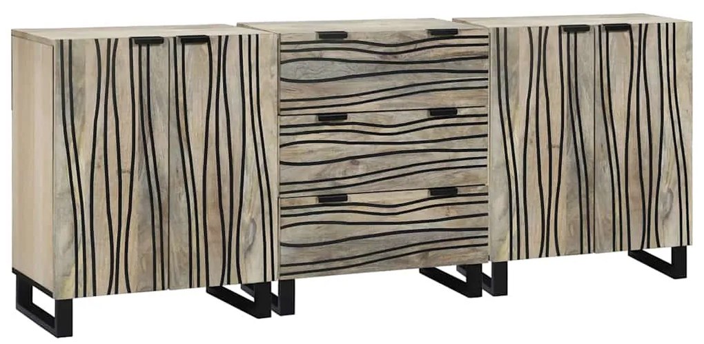 Conjunto de Móveis para Banheiro 3 pcs Branco 180 x 33 x 75 cm