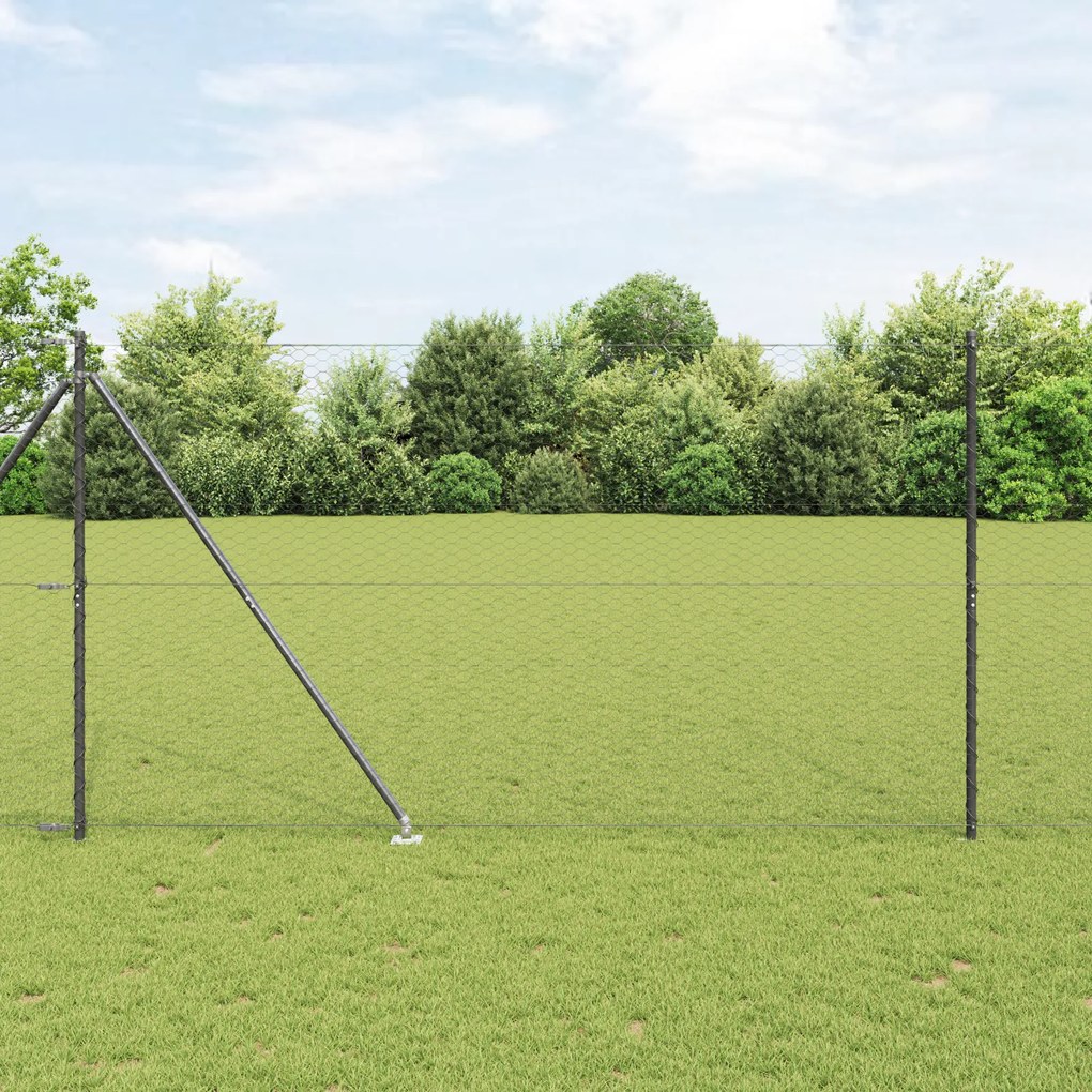 Cerca Hexagonal vidaXL Cinza 1.6x10 m Aço
