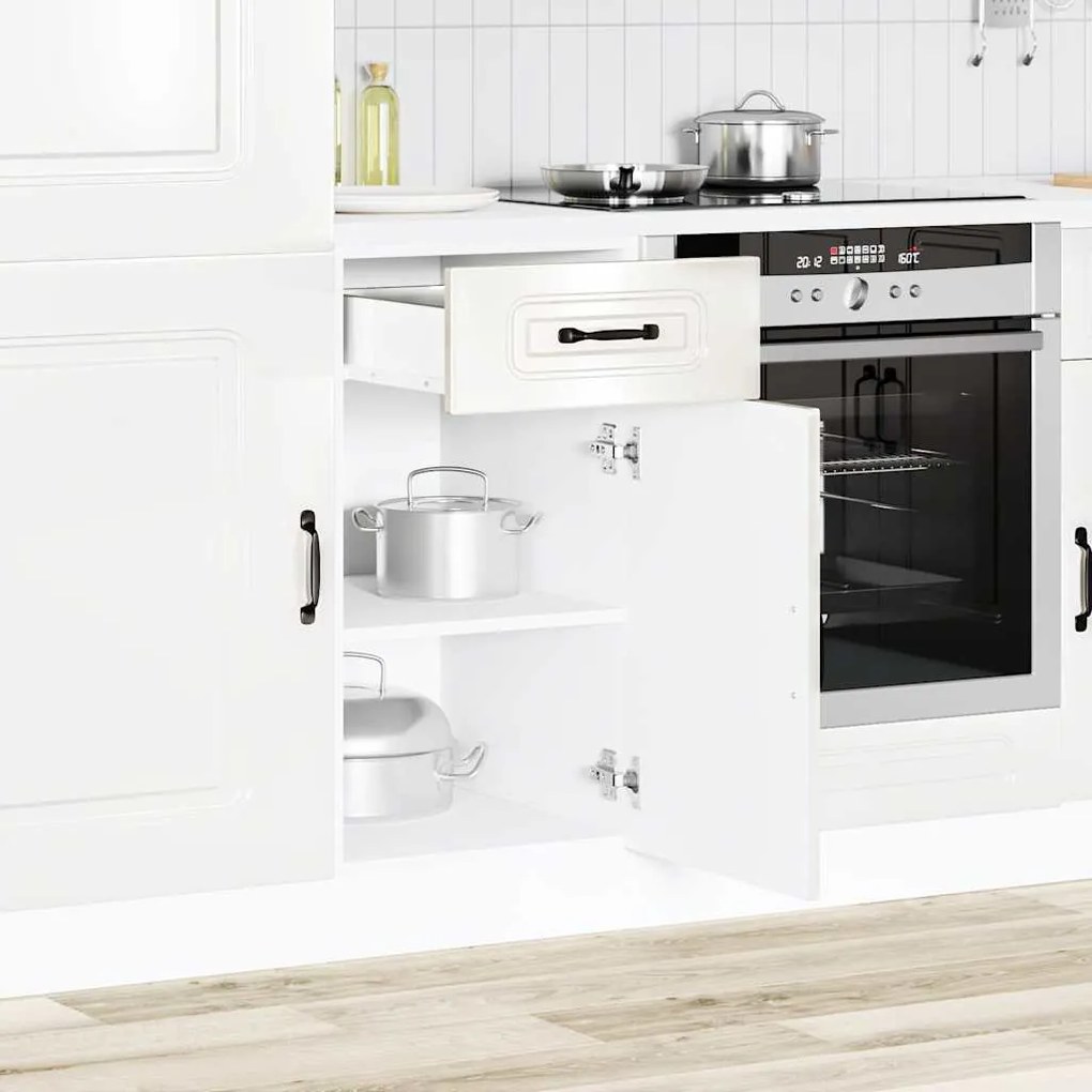 Armário de cozinha baixo Kalmar branco alto brilho