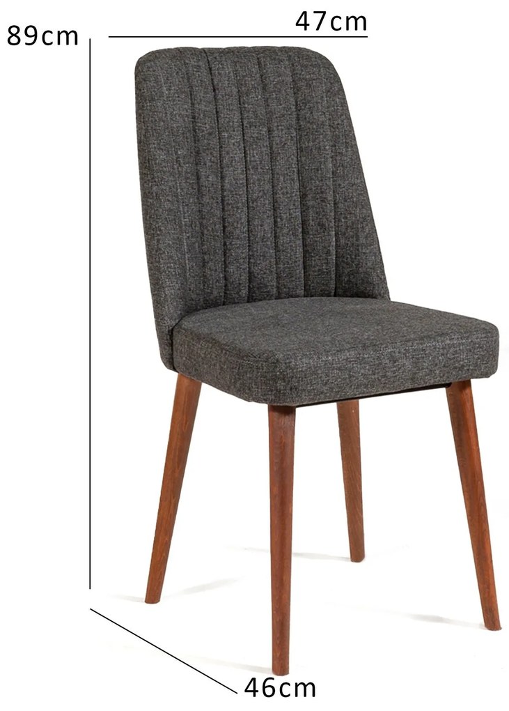 Cadeira Vina – Noz e Antracite – 47x89x46 cm
