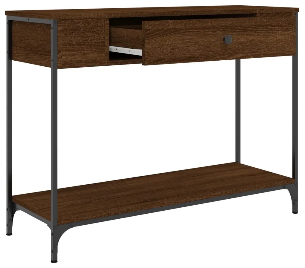 Mesa consola 100x34,5x75 cm derivados madeira carvalho castanho