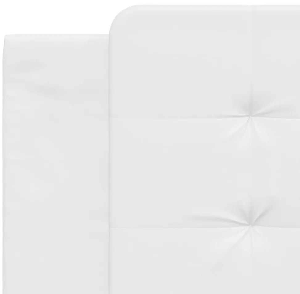 Almofadão de cabeceira 180 cm couro artificial branco