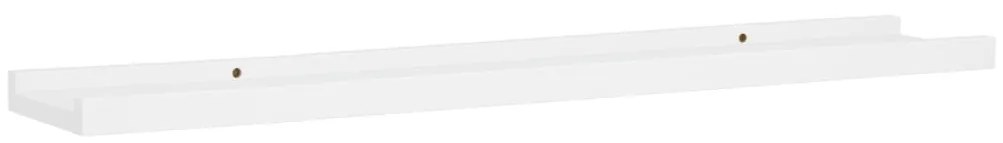 Unidade de prateleiras com rebordo 2 pcs 80x9x3 cm MDF branco