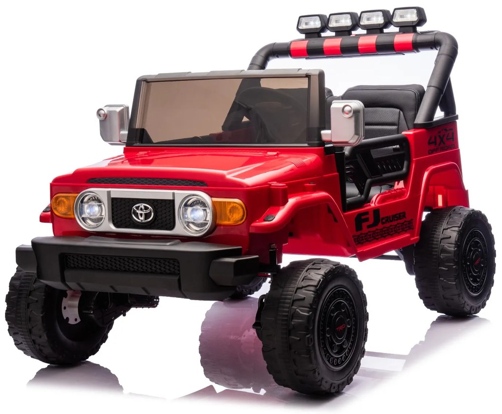 Carro elétrico para crianças Toyota FJ Cruiser XXL 24V 4x4, licença oficial (dois lugares), bateria de lítio portátil, chassis alto, suspensão traseir