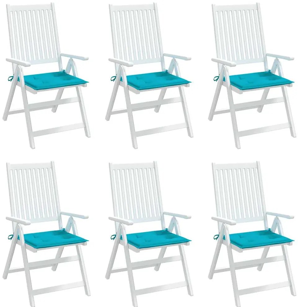 Almofadões p/ cadeira 6 pcs 40x40x4 cm tecido turquesa