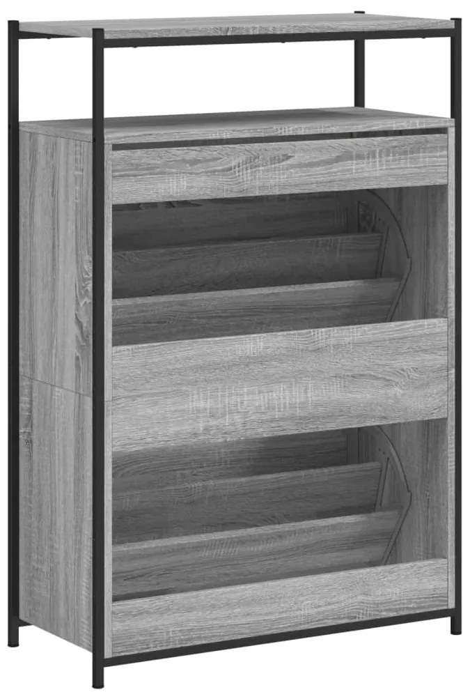 Sapateira 75x34x112 cm derivados de madeira cinzento sonoma