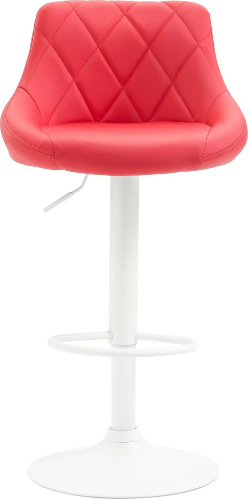 Banco de bar Lazio em couro sintético vermelho