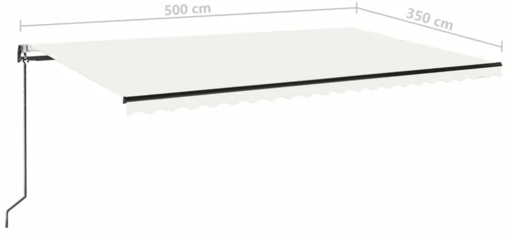 Toldo retrátil automático 500x350 cm cor creme