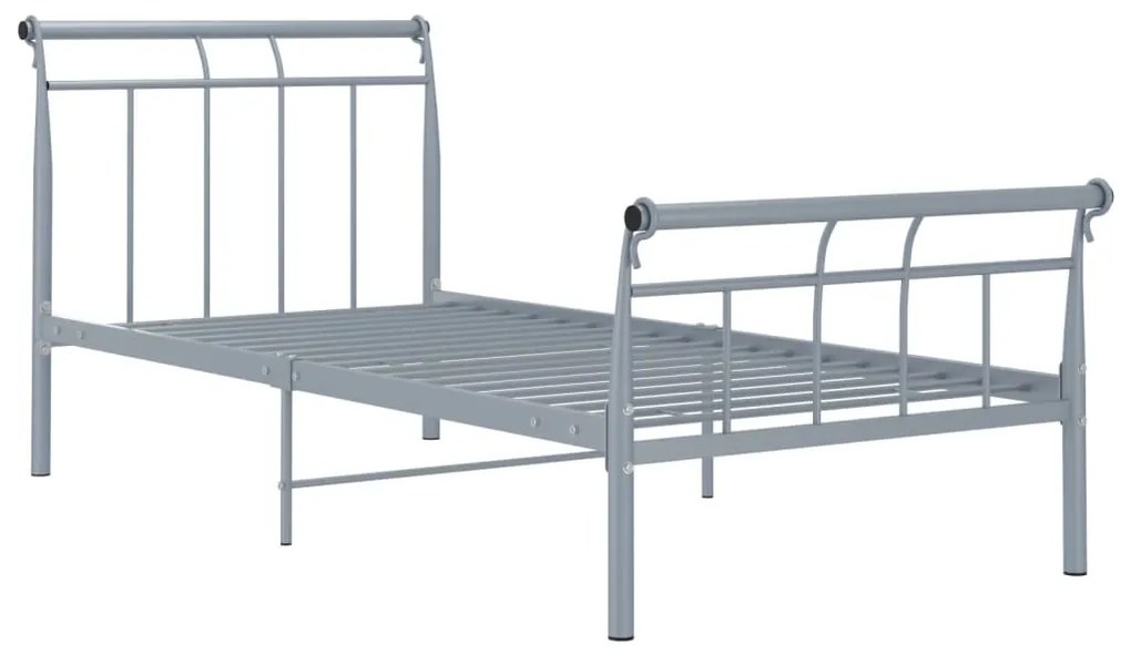 Estrutura de cama 100x200 cm metal cinzento