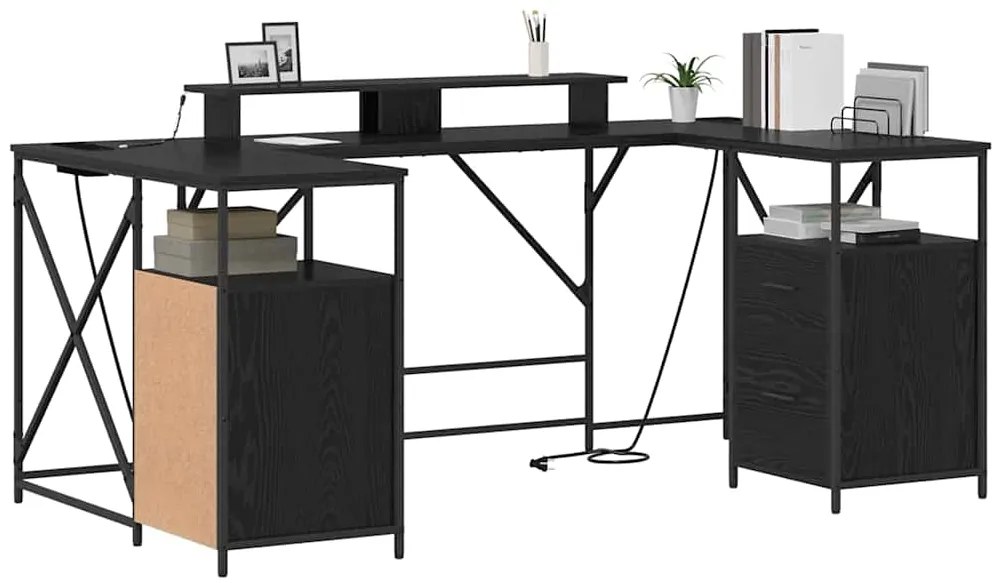 Mesa Carvalho Preto 182 x 101 x 87.5 cm Madeira processada