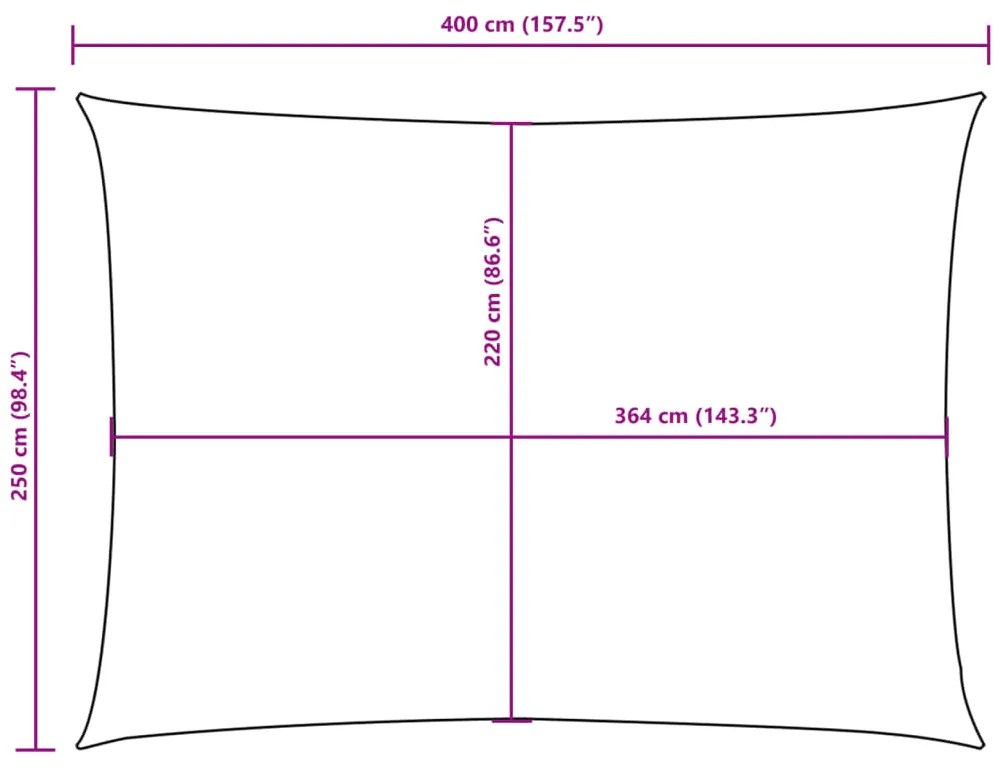 Para-sol estilo vela tecido oxford retangular 2,5x4 m laranja