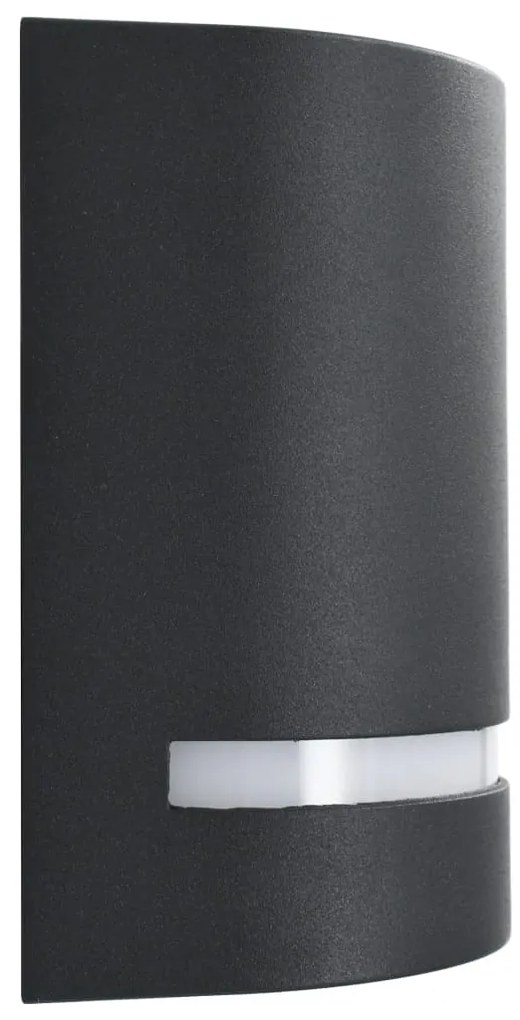 Candeeiros de parede exterior 2 pcs 35 W semicilíndrico preto