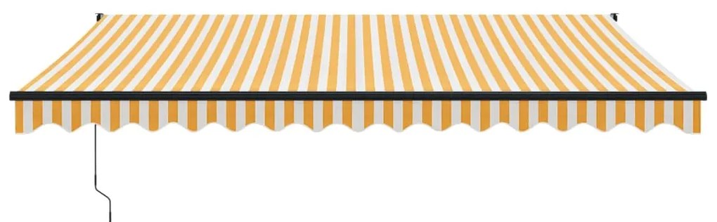 Toldo retrátil 4x3 m tecido e alumínio amarelo e branco