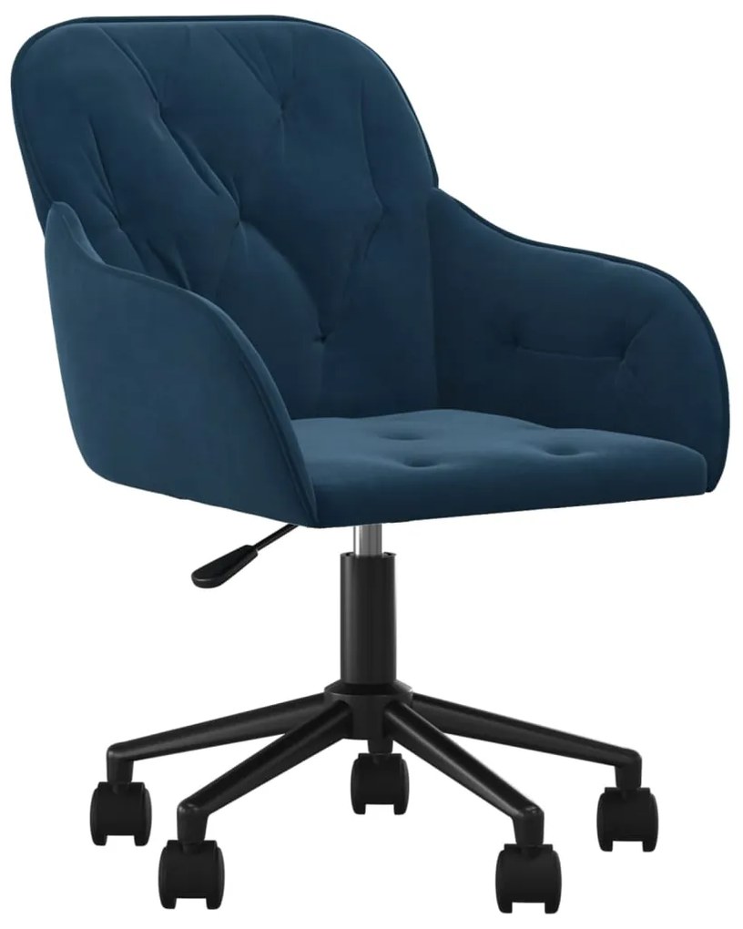 Cadeiras de jantar giratórias 2 pcs veludo azul