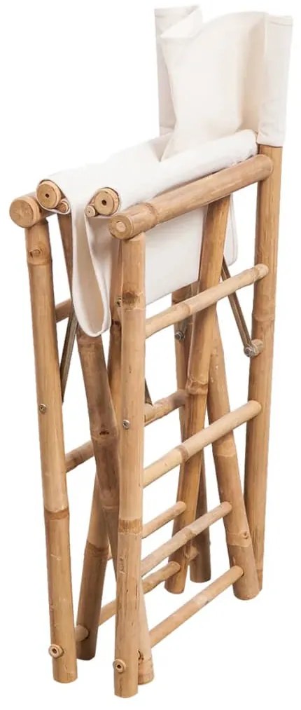 Cadeiras de diretor dobráveis 2 pcs bambu e lona