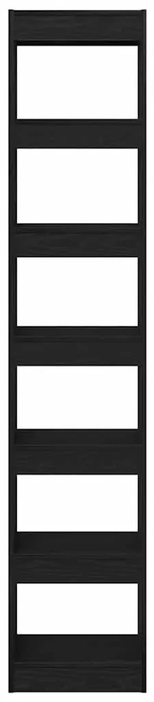 Estante de Livros vidaXL Preta em Carvalho 40x30x198 cm Madeira de Eng