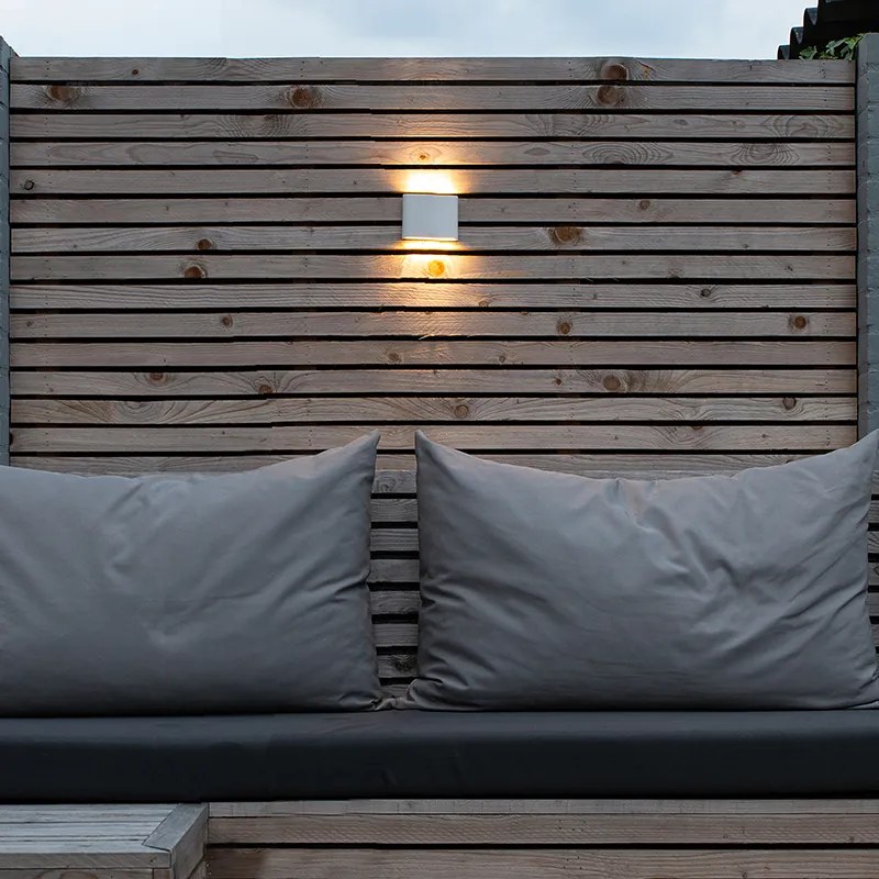 Candeeiro de Parede Exterior Moderno Branco 11,5 cm Incl. LED - Batt