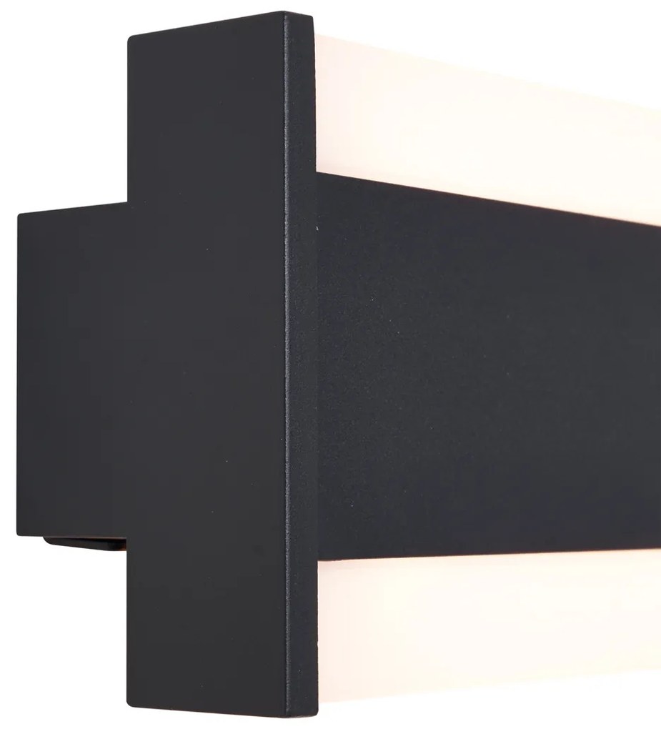 Candeeiro de Parede Moderno Preto CCT 60cm Com LED IP54 - Vanya