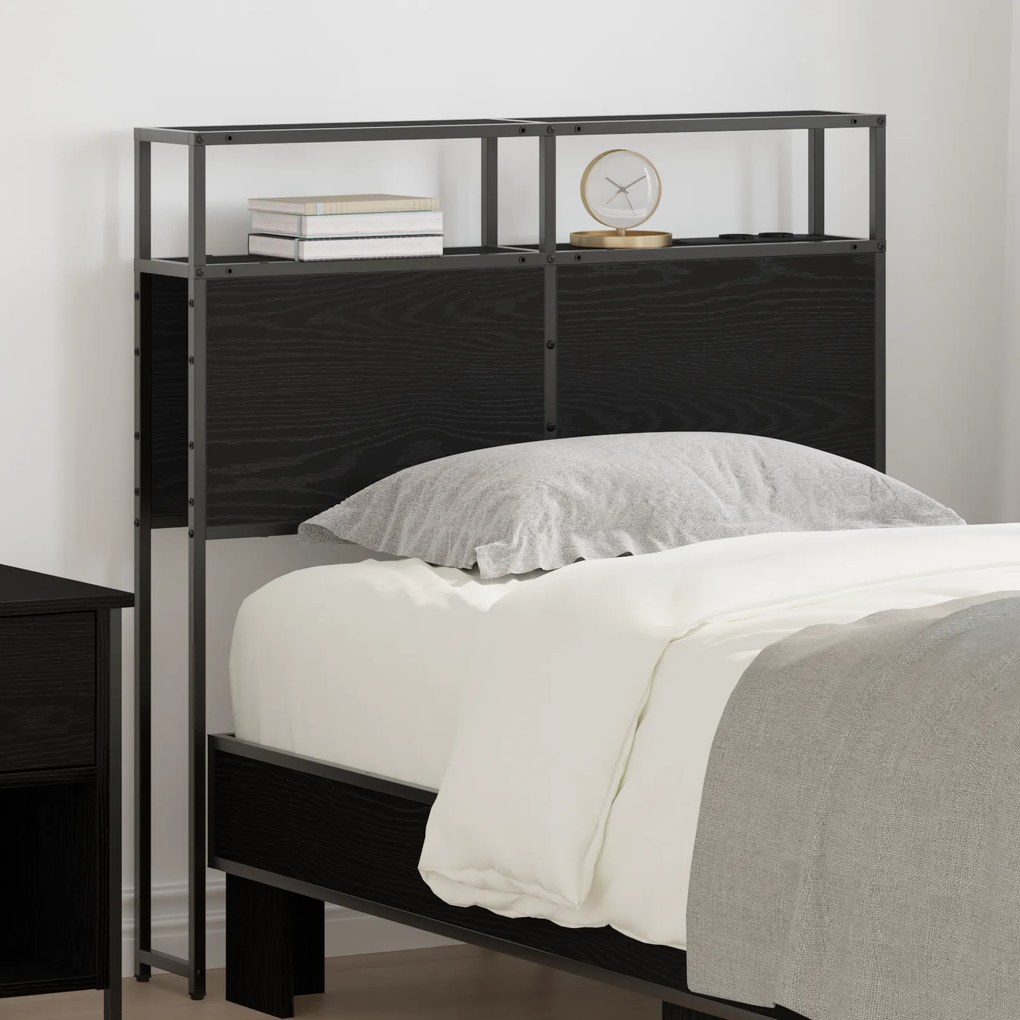 vidaXL Cabeceira de armazenamento com cabeceira Carvalho Preto 100 cm