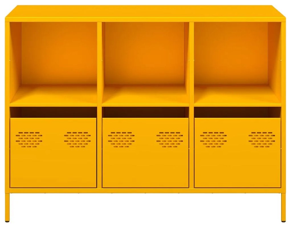 Aparador 101,5x39x73,5 cm aço laminado a frio amarelo mostarda