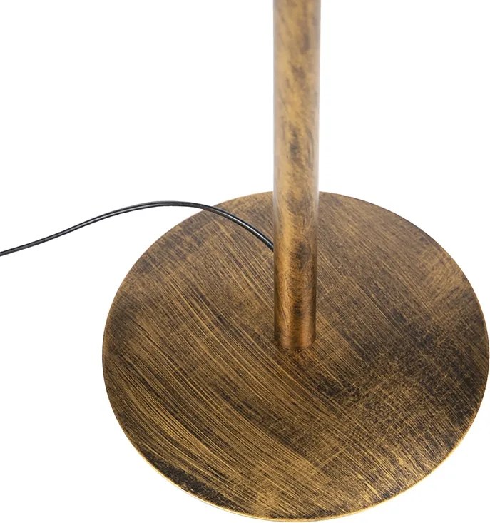 Candeeiro de pé vintage dourado com abajur de pavão 40 cm - Simplo