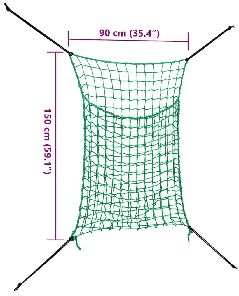 Redes para feno retangular PP 2 pcs 0,9x1,5 m