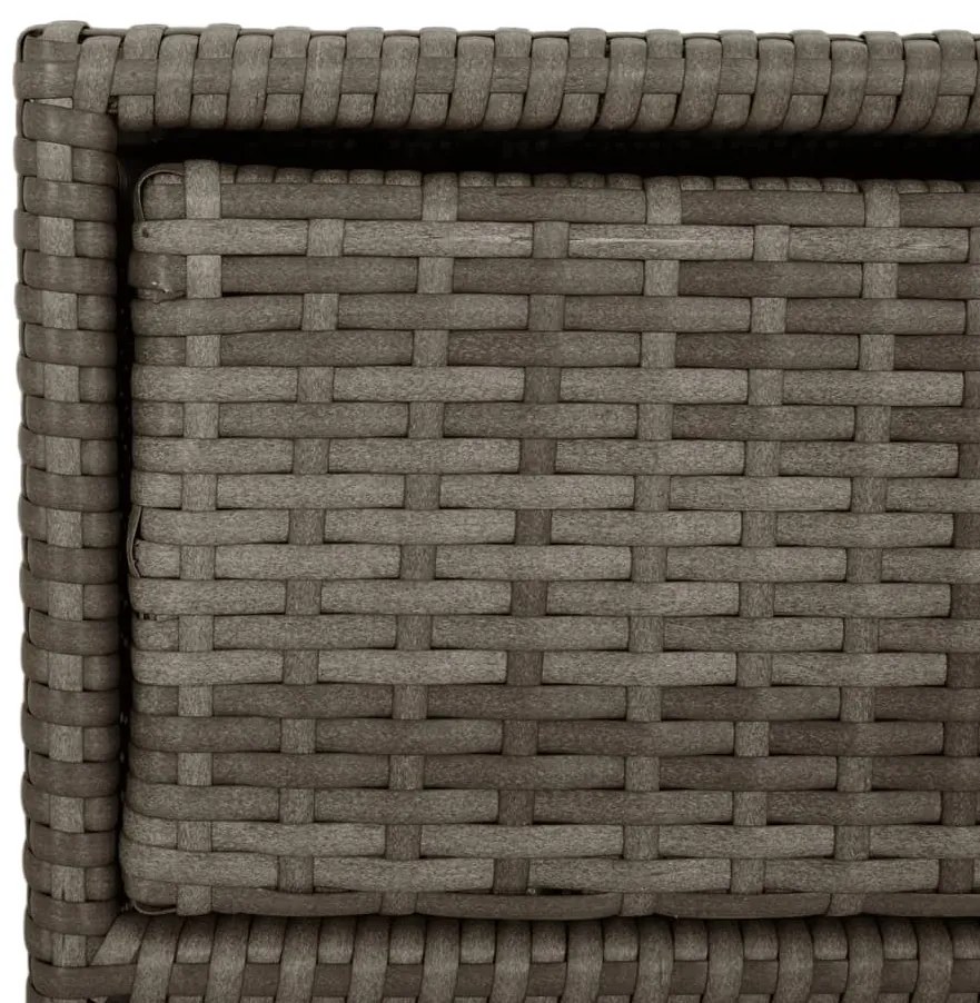 Armário de arrumação para jardim 55x59x69 cm vime PE cinzento