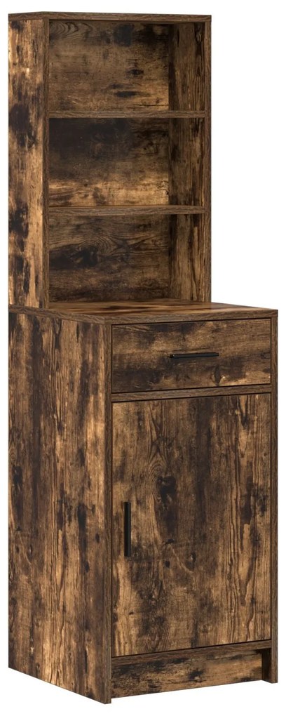 Conjunto de Mesa de Maquilhagem de 3 Peças Carvalho Fumado Madeira de