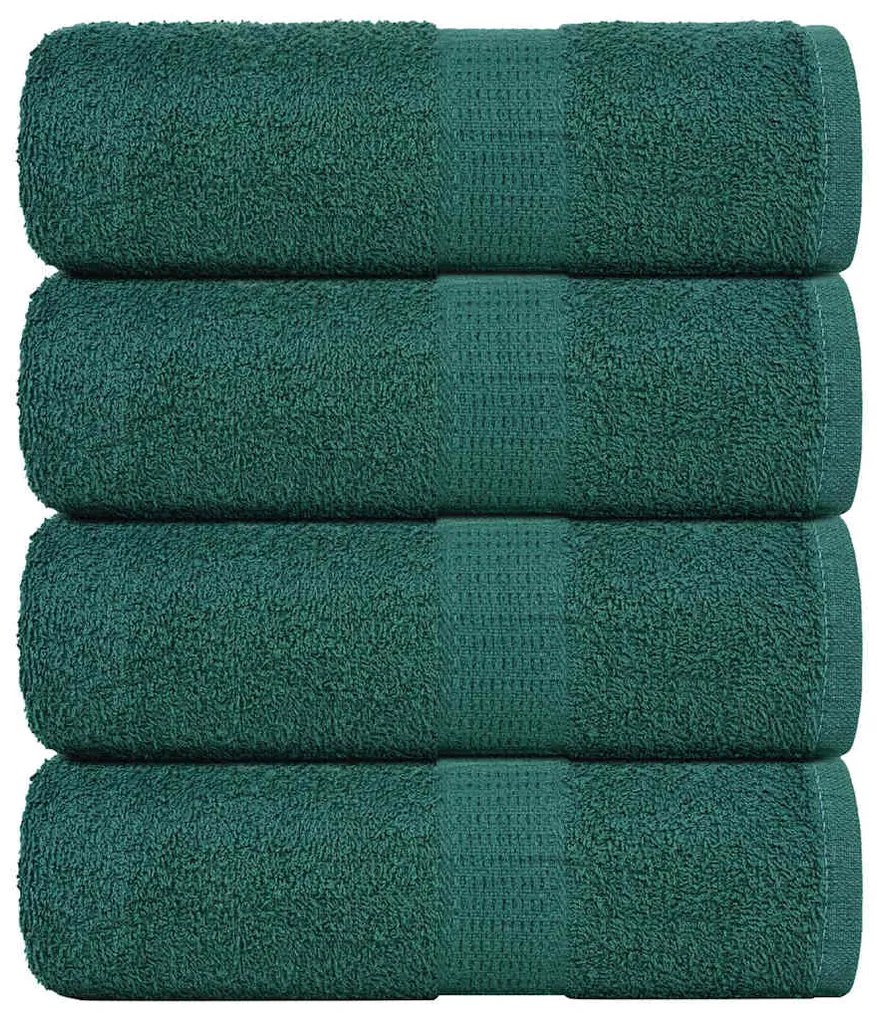 Toalhas de mãos 4 pcs 30x30 cm 360 gsm 100% algodão verde