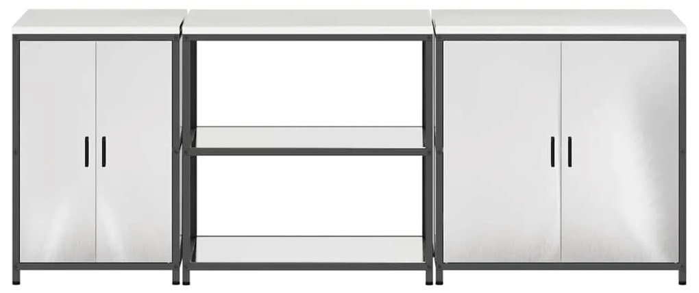 Conjunto de Armazenamento de Cozinha com prateleira Outros 3 pcs Prata