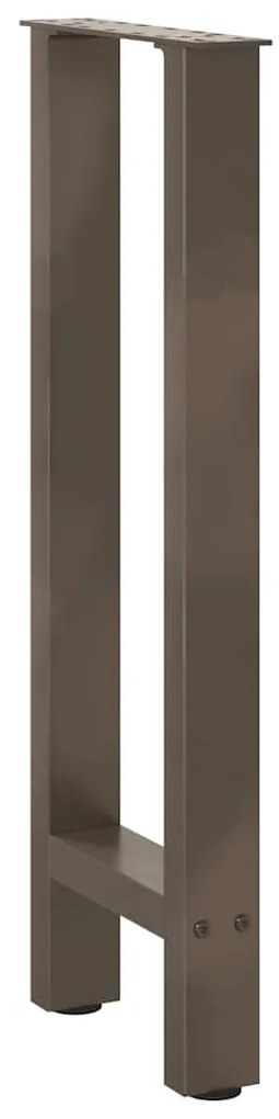 Pés de mesa de console em aço natural, 2 peças, 28x(72-73) cm, aço
